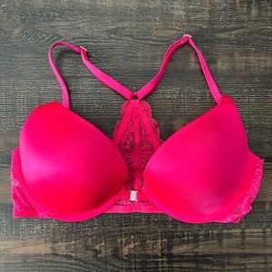 PINK front clasp push up racer back